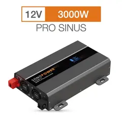 Sonopower strøminverter 3000W 12V->230V, ren sinus