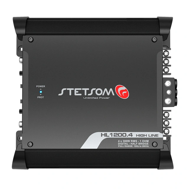 Stetsom HL1200.4-1 4-kanals forsterker 4x350W RMS, 1 Ohm, SPL 