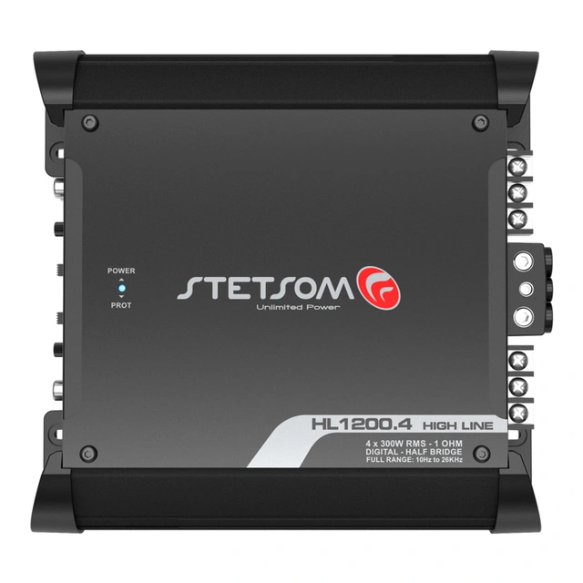 Stetsom HL1200.4-1 4-kanals forsterker 4x350W RMS, 1 Ohm, SPL 