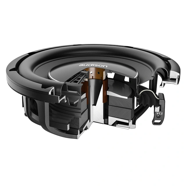 Audison AV 10 D2 II 10" Subwoofer Slim 10", 550W RMS, 2x2 Ohm 