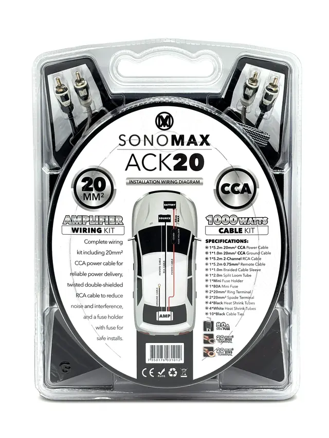 SonoMAX kabelsett 20mm2 20mm², CCA 