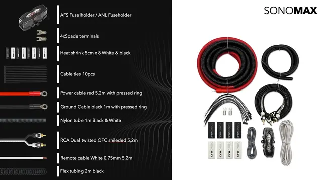 SonoMAX kabelsett 10mm2 10mm², CCA 