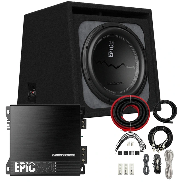 AudioControl EPICX - 10" basspakke 10" sub i kasse m/forsterker & kabelsett 