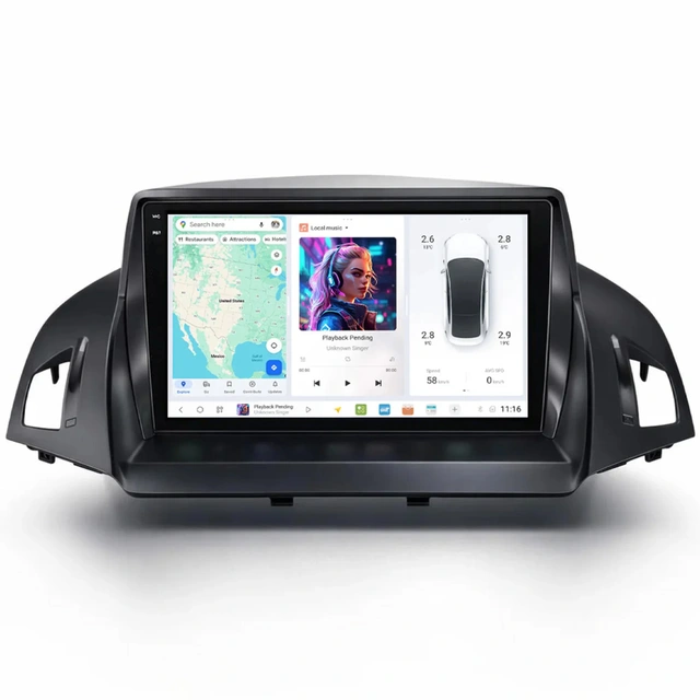 DUDU multimediaspiller med 9,5" skjerm Ford C-Max/Kuga (2011-2019)* 