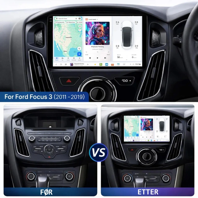 DUDU multimediaspiller med 9,5" skjerm Ford Focus (2011-2018)* 