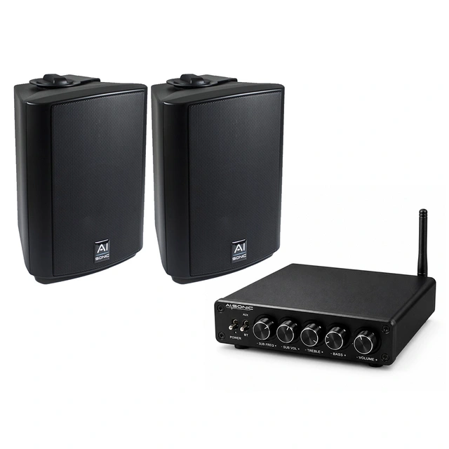 Terassepakke med sorte høyttalere OD52B / BTA3.200 - 230V/12V/24V 