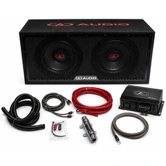 DD Audio basspakke 2x12" - 1500W 2x12" basskasse, forsterker, kabelsett