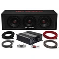 DD Audio basspakke 3x8" - 1500W 3x8" basskasse, forsterker, kabelsett