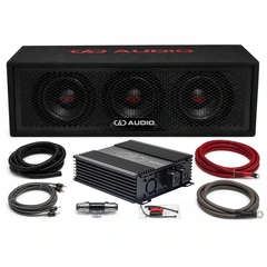 DD Audio basspakke 3x8" - 1500W 3x8" basskasse, forsterker, kabelsett