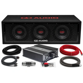 DD Audio basspakke 3x8" - 2000W 3x8" basskasse, forsterker, kabelsett