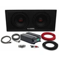 DD Audio basspakke 2x12" - 600W 2x12" basskasse, forsterker, kabelsett