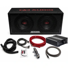 DD Audio basspakke 2x12" - 1500W 2x12" basskasse, forsterker, kabelsett