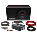 DD Audio basspakke 10" - 600W 10" basskasse, forsterker, kabelsett