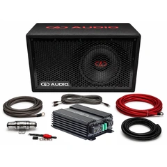 DD Audio basspakke 10" - 600W 10" basskasse, forsterker, kabelsett