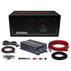 DD Audio basspakke 8" - 500W 8" basskasse, forsterker, kabelsett