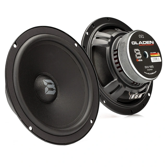 Gladen Beta 165.2 - 6,5" komponentsett 6,5", 65W RMS, 3 Ohm, Beta-serien 