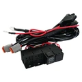 OZZ Kabelsett for 2 lamper 2x DT-6, 12V, 80+40A Relé, 30A sikring