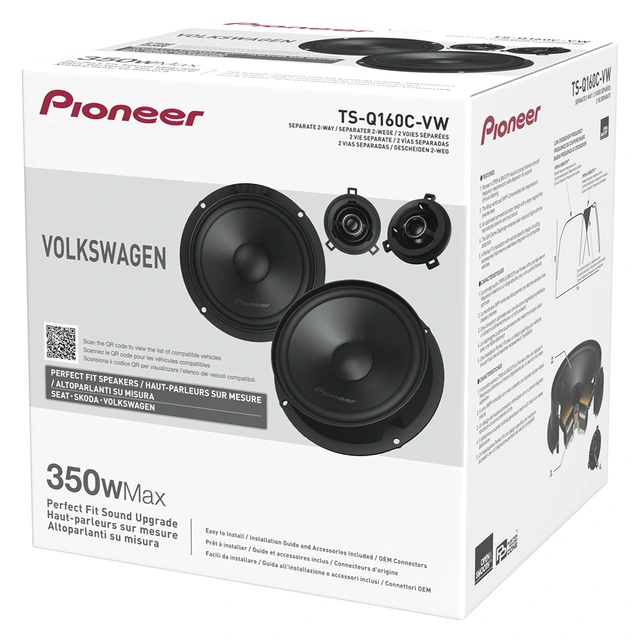 Pioneer TS-Q160C-VW høyttalersett | Kjøp hos Bilradiospesialisten