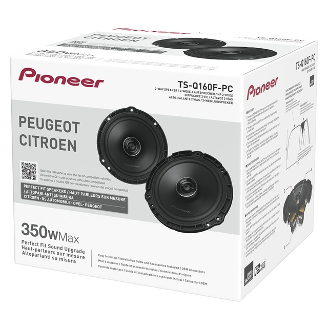 Pioneer TS-Q160F-PC høyttalersett | Kjøp hos Bilradiospesialisten