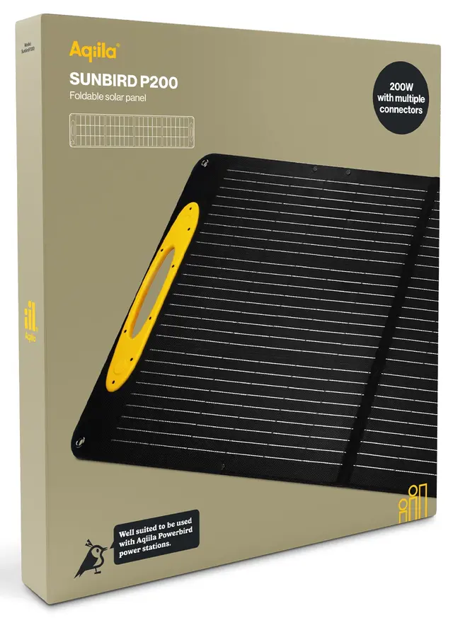 Aqiila Sunbird P200 Solcellepanel | Kjøp hos Bilradiospesialisten