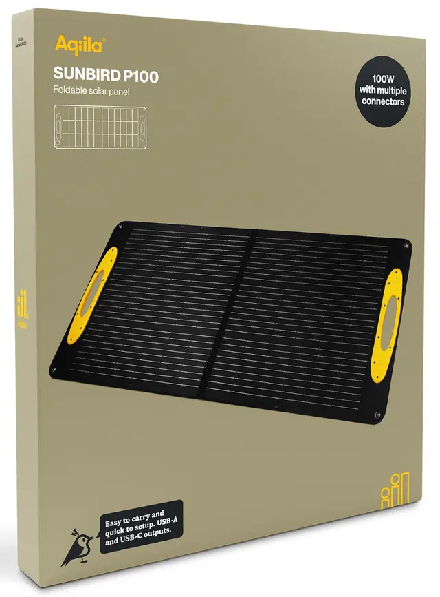 Aqiila Sunbird P100 Solcellepanel | Kjøp hos Bilradiospesialisten