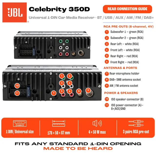JBL Celebrity 350D | Kjøp hos Bilradiospesialisten