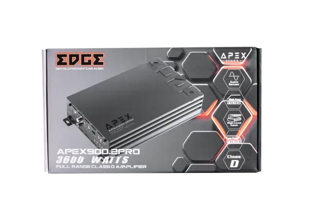 Edge APEX900.2PRO 2-kanals forsterker | Kjøp hos Bilradiospesialisten