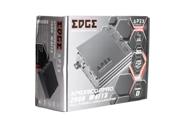 Edge APEX500.2PRO 2-kanals forsterker | Kjøp hos Bilradiospesialisten
