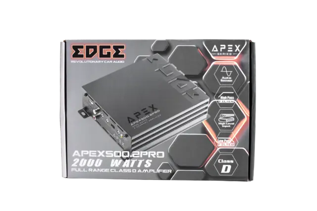 Edge APEX500.2PRO 2-kanals forsterker | Kjøp hos Bilradiospesialisten