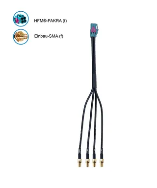 ATTB Adapterkabel antenne - 30cm Quad HFM FAKRA (f) - 4 x SMA (f)