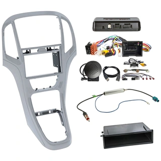 1-DIN/2-DIN monteringssett - komplett Opel Astra (2010-2015) Sølv