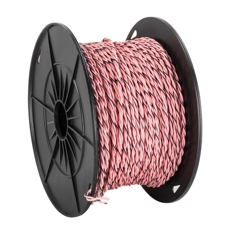 ACV Installasjonskabel, 2x0.75mm2 0,75mm2, Rosa/Rosa-sort, tvunnet