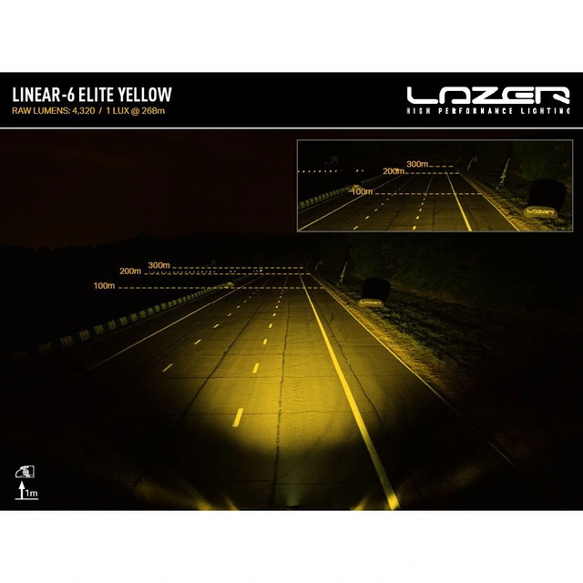 Lazer Linear 6 Elite Yellow LED, 4320 Lumen, 42W, Kun gult lys 