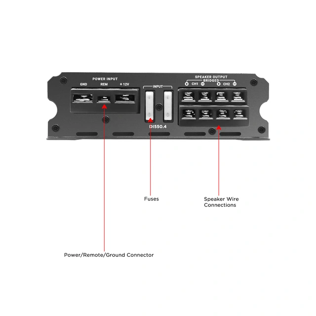 Recoil Audio DDII550.4 4-kanals forst. 4x130W RMS, 2Ohm, Klasse D 