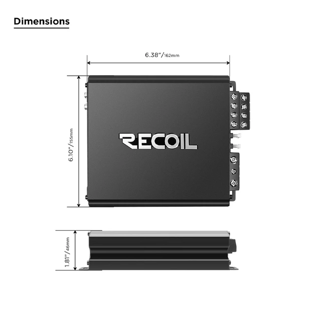 Recoil Audio DDII550.4 4-kanals forst. 4x130W RMS, 2Ohm, Klasse D 