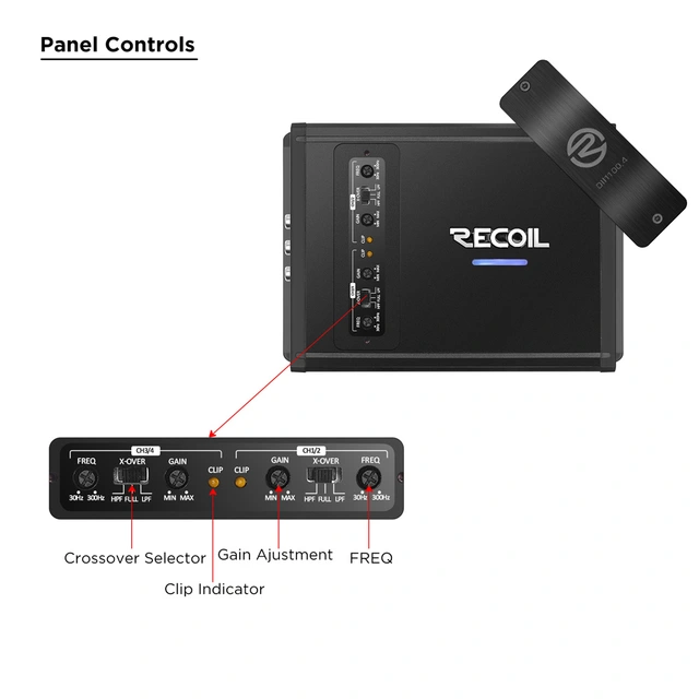 Recoil Audio DDII1100.4 4-kanals forst. 4x270W RMS, 2Ohm 