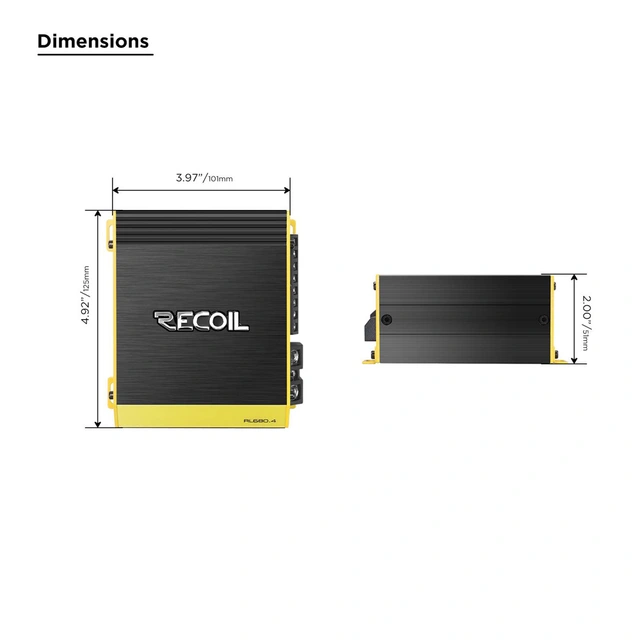 Recoil Audio RL680.4 4-kanals forst. 4x170W RMS, 2Ohm 