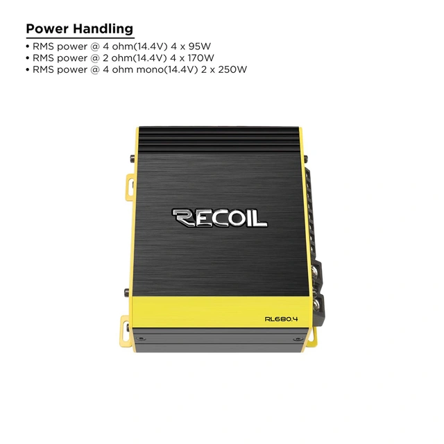 Recoil Audio RL680.4 4-kanals forst. 4x170W RMS, 2Ohm 