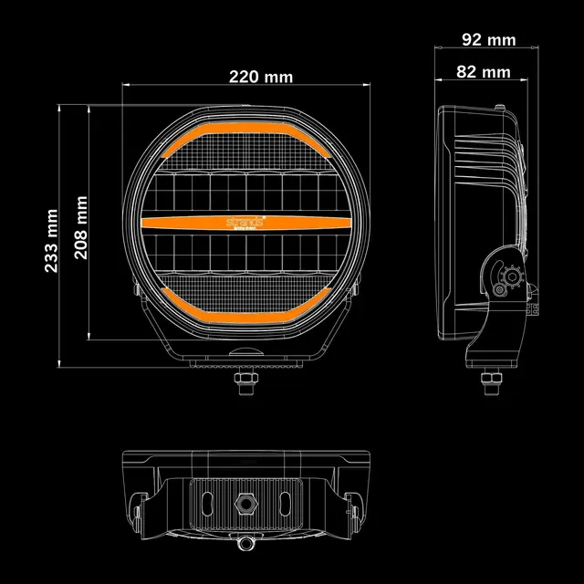 Strands Nuuk D-Line 9" fjernlys 13400 Lumen, 171W, posisjonslys 