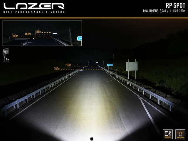 Lazer RP Spot fjernlys 8940 lumen, 80W, 1 Lux ved 392 meter 
