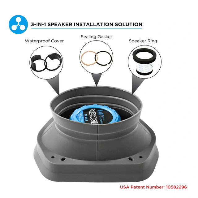 Recoil Akustisk høyttalerbaffel - 6x8" Justerbar, forbedrer mellomtone. 2 stk 