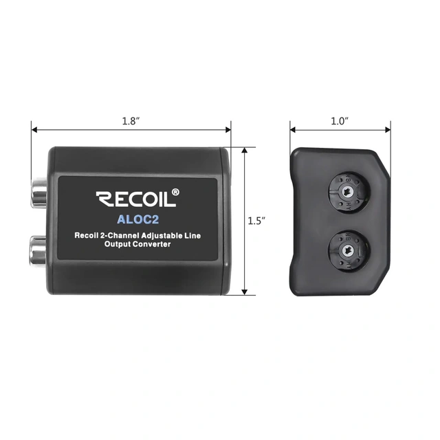 Recoil høy-lav nivå adapter Justerbar, 2-kanals 