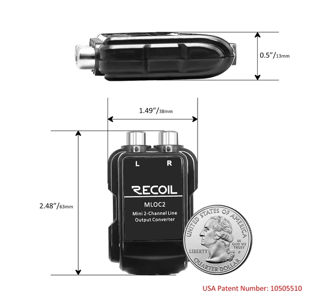 Recoil høy-lav nivå adapter 2-kanals, 12v remote 