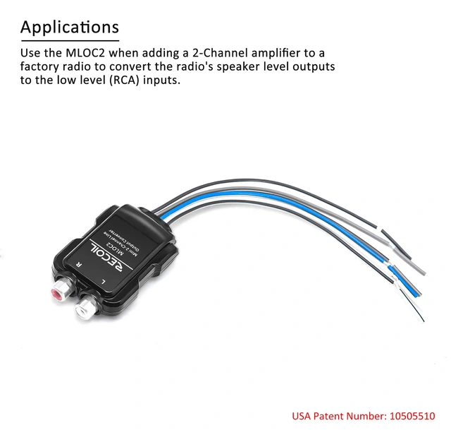 Recoil høy-lav nivå adapter 2-kanals, 12v remote 