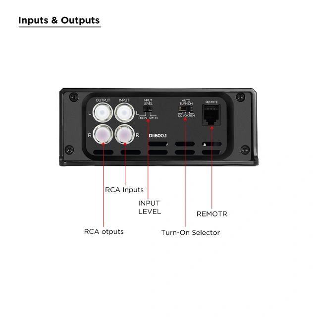 Recoil Audio DDII600.1 monoforsterker 700W RMS, 1 Ohm, Klasse-D 