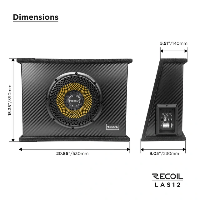 Recoil LAS12 aktiv subwoofer 12" subwoofer, 200W RMS, bassremote 