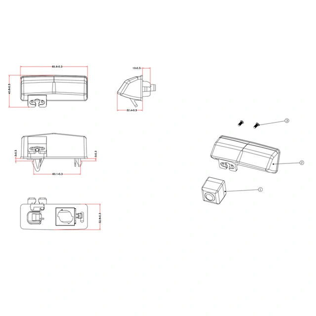 Navlinkz ryggekamera (AHD 1080p/CVBS) Toyota (2000-->) 
