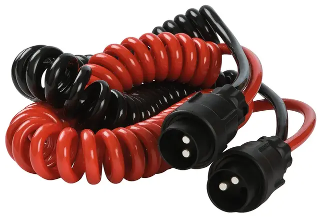 Spiralkabel med natostøpsler 4 meter, 35mm², 300 Amp ved 24 Volt 