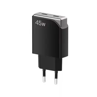 ConnectED Phone hjemmelader GaN, 45W, 2 x USB Type-C