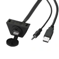RetroSound USB/AUX skjøteledning - Sort For infelling, 1,35 meter